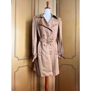 Vintage trench coat in caramel linen blend, size 6
